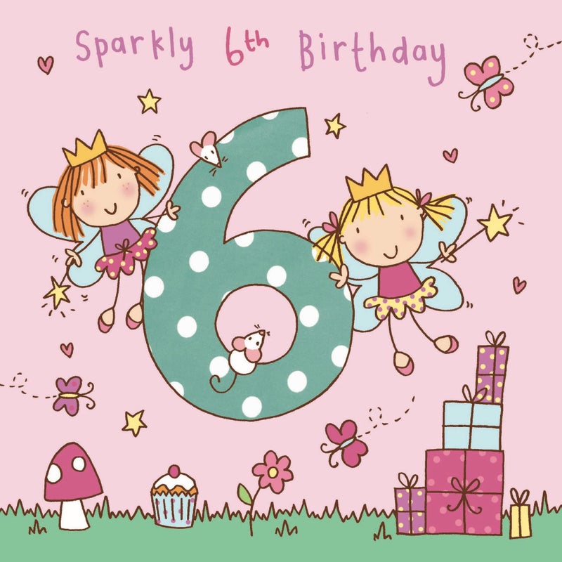 Twizler 6th Birthday Card Girl Fairy Princess â€“ Age 6 Birthday Card â€“Girls Birthday Card Age 6 â€“Happy Birthday Card 6 Year Old Girl -Childrens Birthday Cards â€“Happy Birthday Card Girl â€“Card Age 6 Girl - Image 2